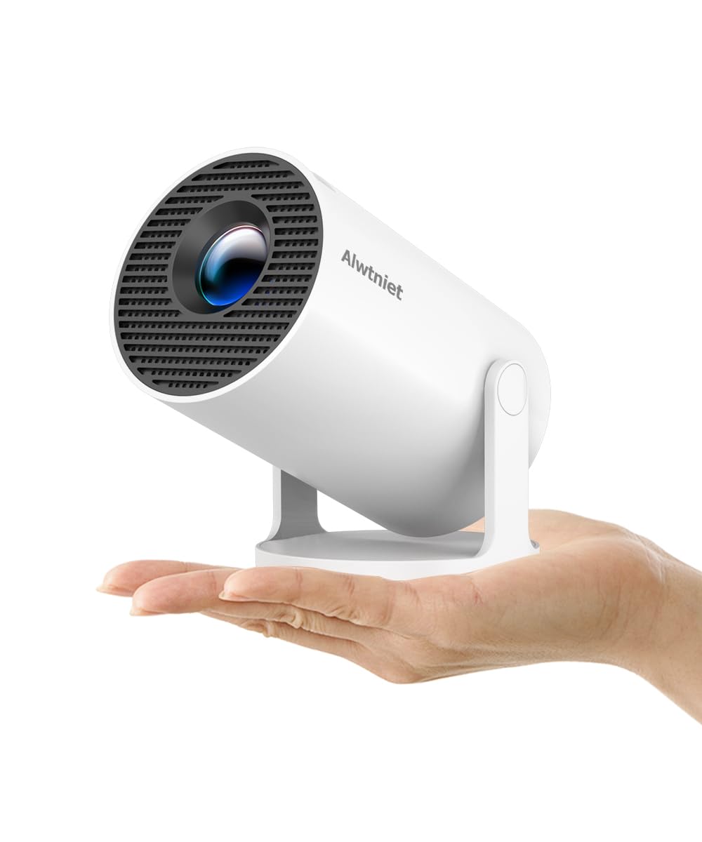 HY300PRO Mini Projector with WiFi and Bluetooth, 4K Support 200ANSI Smart Portable Projector, Auto Keystone, 180° Rotation, Home Video Projecteur for Home Bedroom Outdoor Android 14