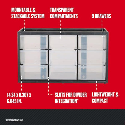 CRAFTSMAN Storage Organizer Bin System, 9 Compartment, Plastic (CMST40709)