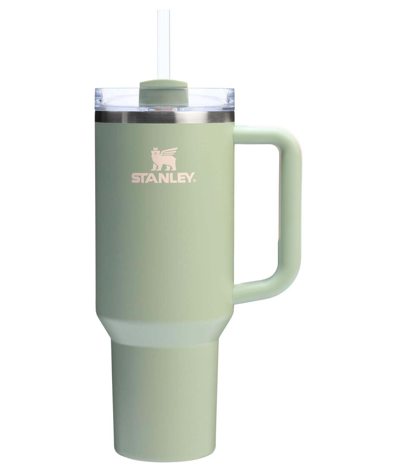 Gobelet Stanley Quencher H2.0 avec poignée et paille 1,2 L | Couvercle 3 positions Flowstate | Compatible avec les porte-gobelets pour le voyage | Tasse isotherme en acier inoxydable | Sans BPA | Lichen