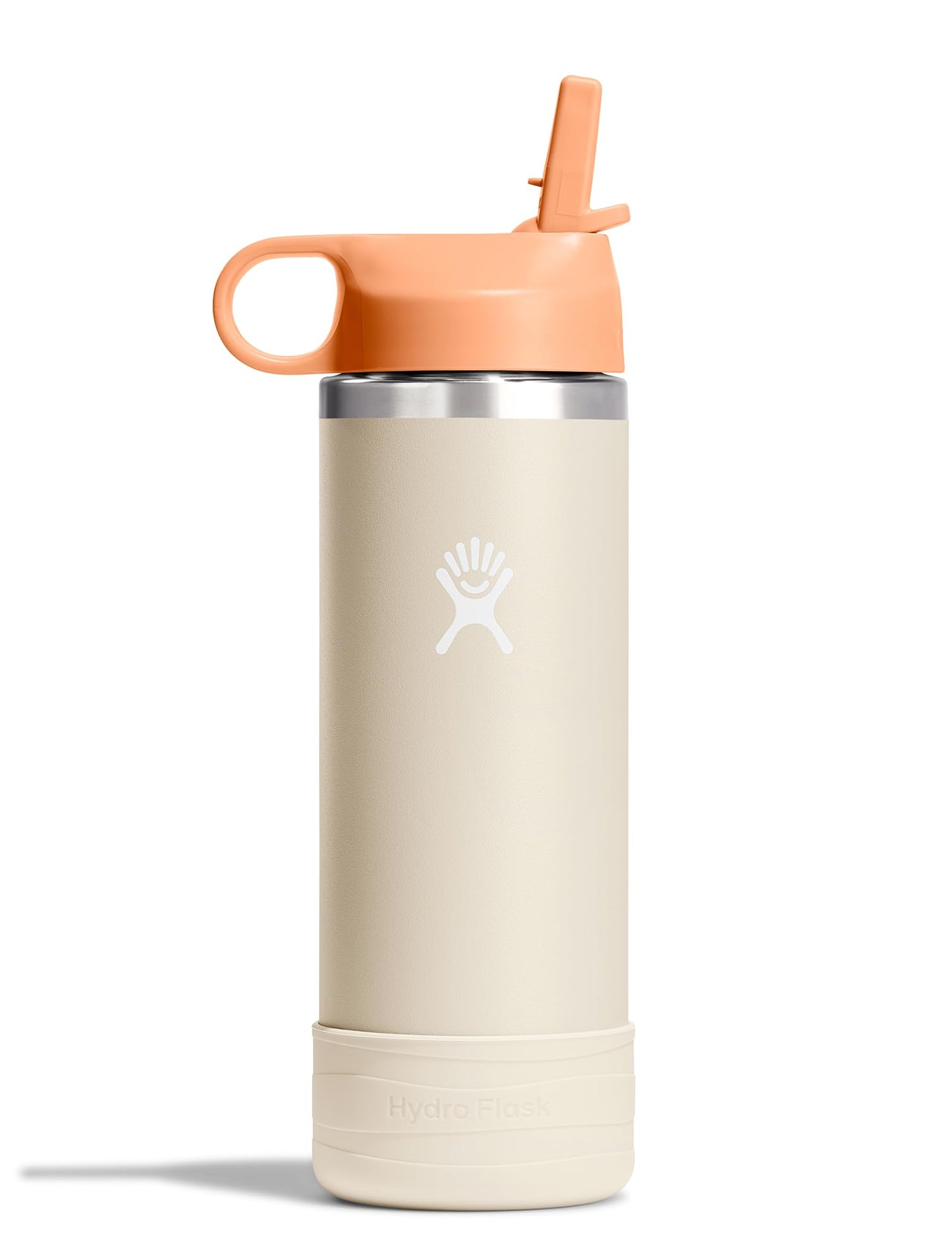 18 Oz Kids Stainless Steel Bottle - Wide Mouth Straw Cap and Boot, Coconut Hydro Flask