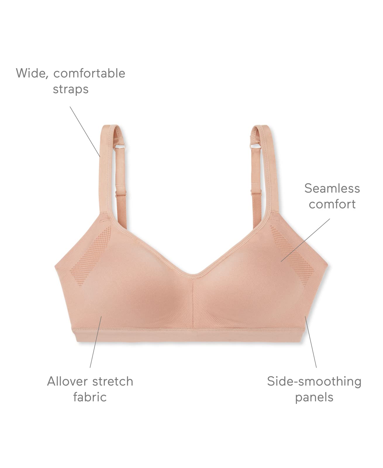 Warners Women's Blissful Benefits Underarm-Smoothing with Seamless Stretch Wireless Lightly Lined Comfort Bra Rm3911w, White, Large 🍁 All In One Marketplace Canada