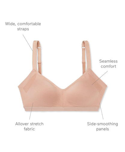 Warners Women's Blissful Benefits Underarm-Smoothing with Seamless Stretch Wireless Lightly Lined Comfort Bra Rm3911w, White, Large 🍁 All In One Marketplace Canada