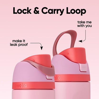 Owala FreeSip Insulated Stainless Steel Water Bottle with Straw for Sports and Travel, BPA-Free Sports Water Bottle, 32 oz, Pink, Angel Food Cake