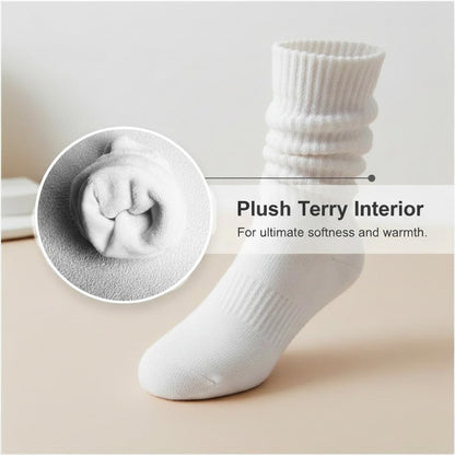Slouchy Socks for Women Scrunch Crew Winter White Cotton Slouch Sock 🍁 All In One Marketplace Canada