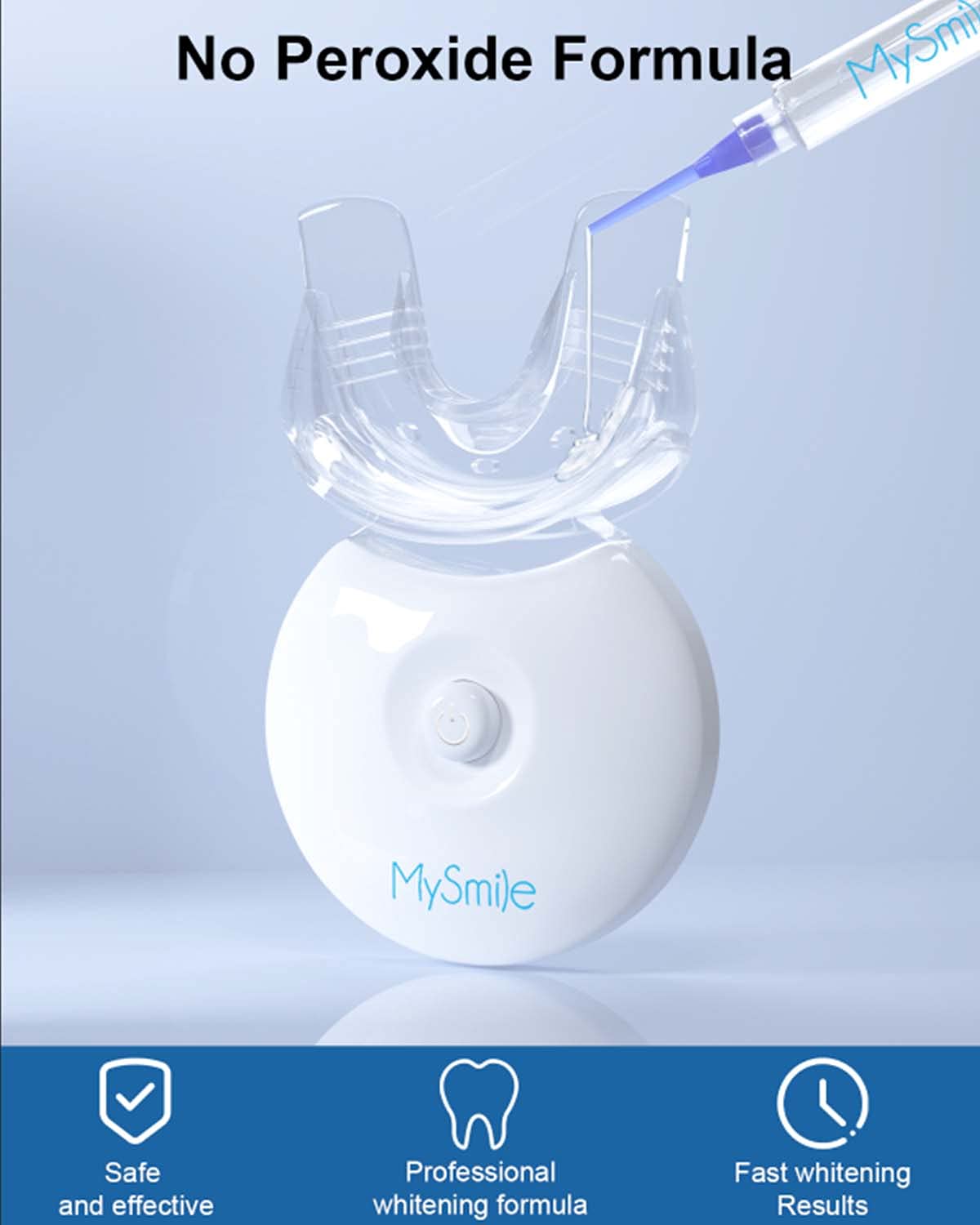 MySmile Teeth Whitening Kit with Whitening Light - 4Pcs Non-Sensitive Enamel Safe Teeth Whitening Gel,10 Min Fast-Result Home Tooth Whitening Dental Care Help Remove Teeth Stain - Available at All In One Marketplace Canada