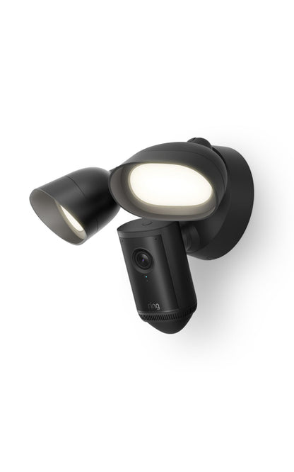 Ring Floodlight Cam Pro, Wired (Newest Model) — Retinal 4K with wide-angle video, 10x Enhanced Zoom, and 2000 Lumen Floodlights, Black