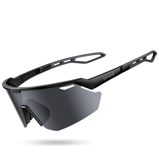 Lamicall Polarized Sports Sunglasses for Men Women, [24g Ultralight] [Adjustable Nose Pad] UV400 Protection Sun Glasses for Cycling Running Baseball Fishing Golf Beach Volleyball, Gifts for Mom Men