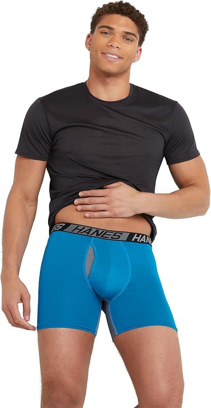 Hanes X-Temp Total Support Pouch Men's Underwear Boxer Briefs, Anti-Chafing, Moisture Wicking Underwear, 3-Pack, Size Large Hanes