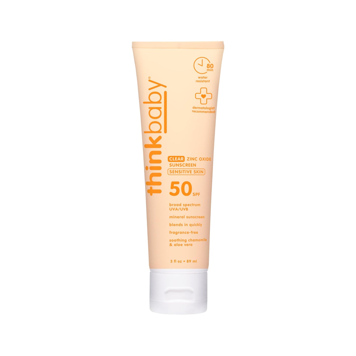 THINK Thinkbaby SPF 50+ Mineral Sunscreen for Sensitive Skin - 3 Fl Oz THINK