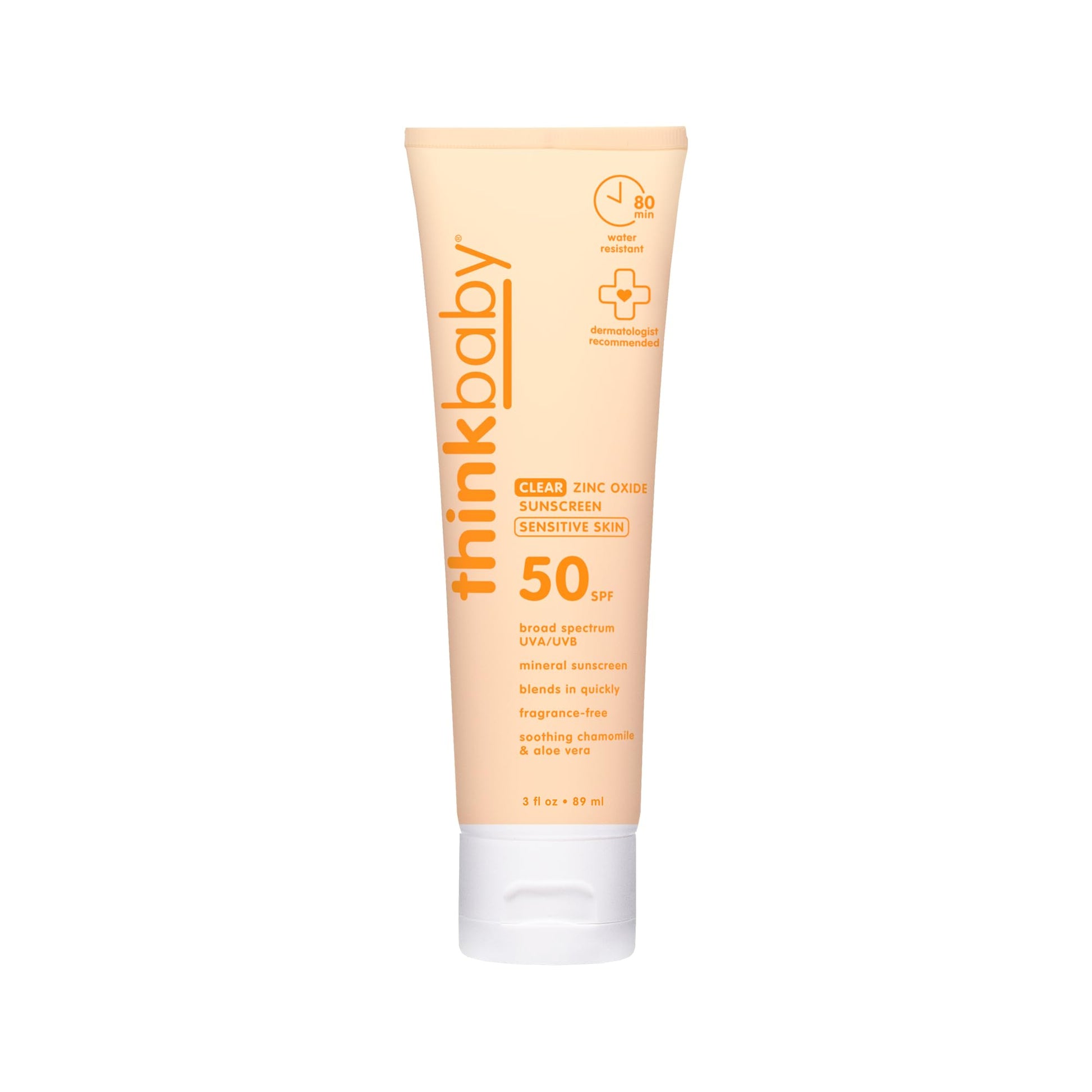 THINK Thinkbaby SPF 50+ Mineral Sunscreen for Sensitive Skin - 3 Fl Oz THINK