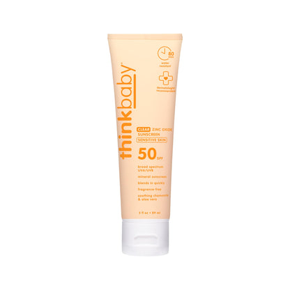 THINK Thinkbaby SPF 50+ Mineral Sunscreen for Sensitive Skin - 3 Fl Oz THINK
