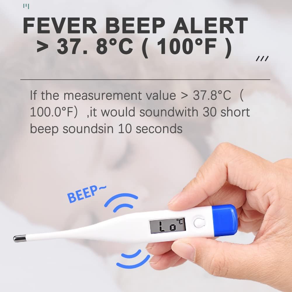 Berrcom Digital Thermometer for Adults and Kids, Oral and Underarm Thermometer for Fever with 30 Seconds Fast Reading, C/F Switchable Rectal Thermometer for Babies
