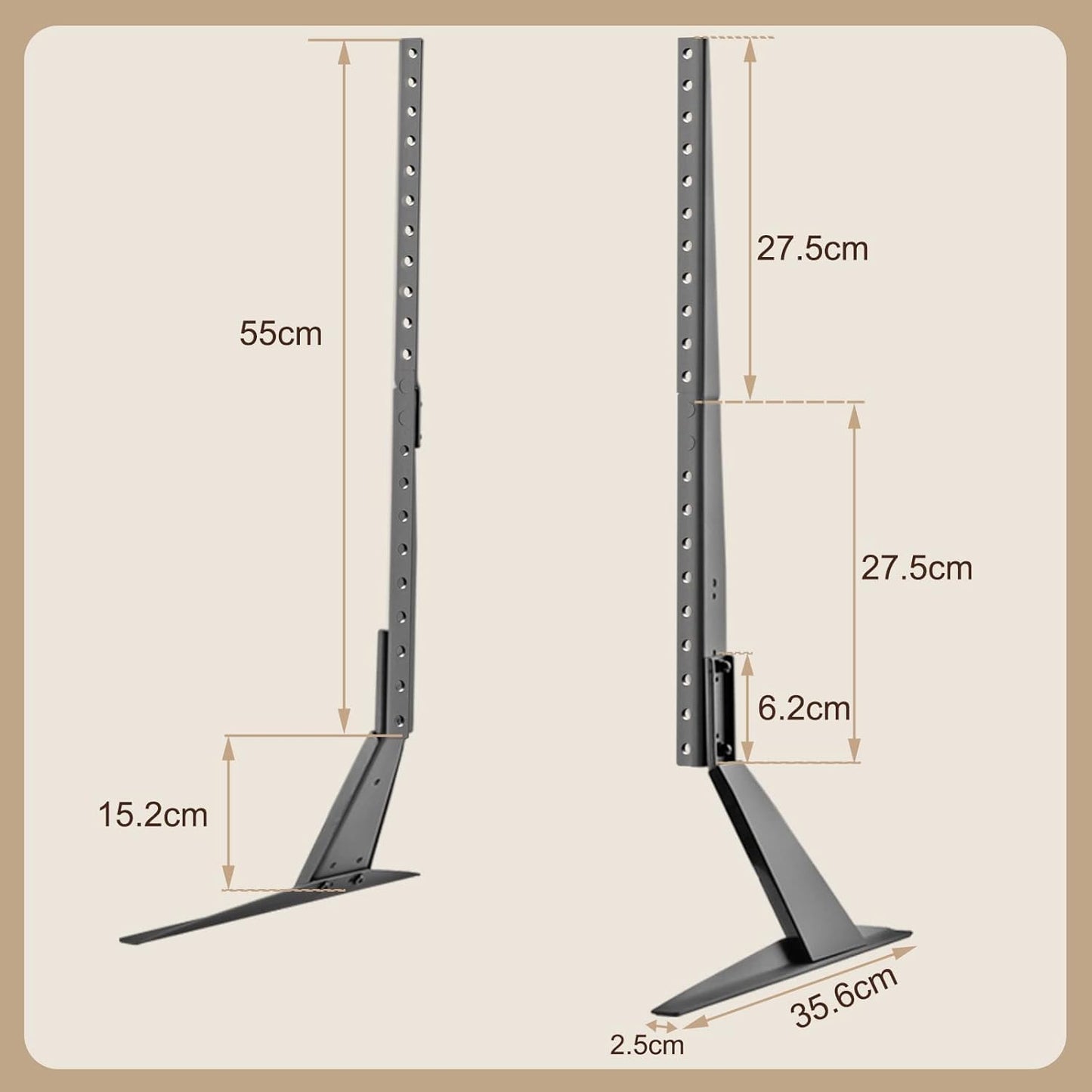GPlus+ Universal Table Top TV Stand for Most 23 to 75 inch LCD LED Plasma Flat Screen TVs, TV Base Height Adjustable Leg Stand Holds up to 88 lbs/40Kg, VESA up to 800x600mm, LDT03-26L