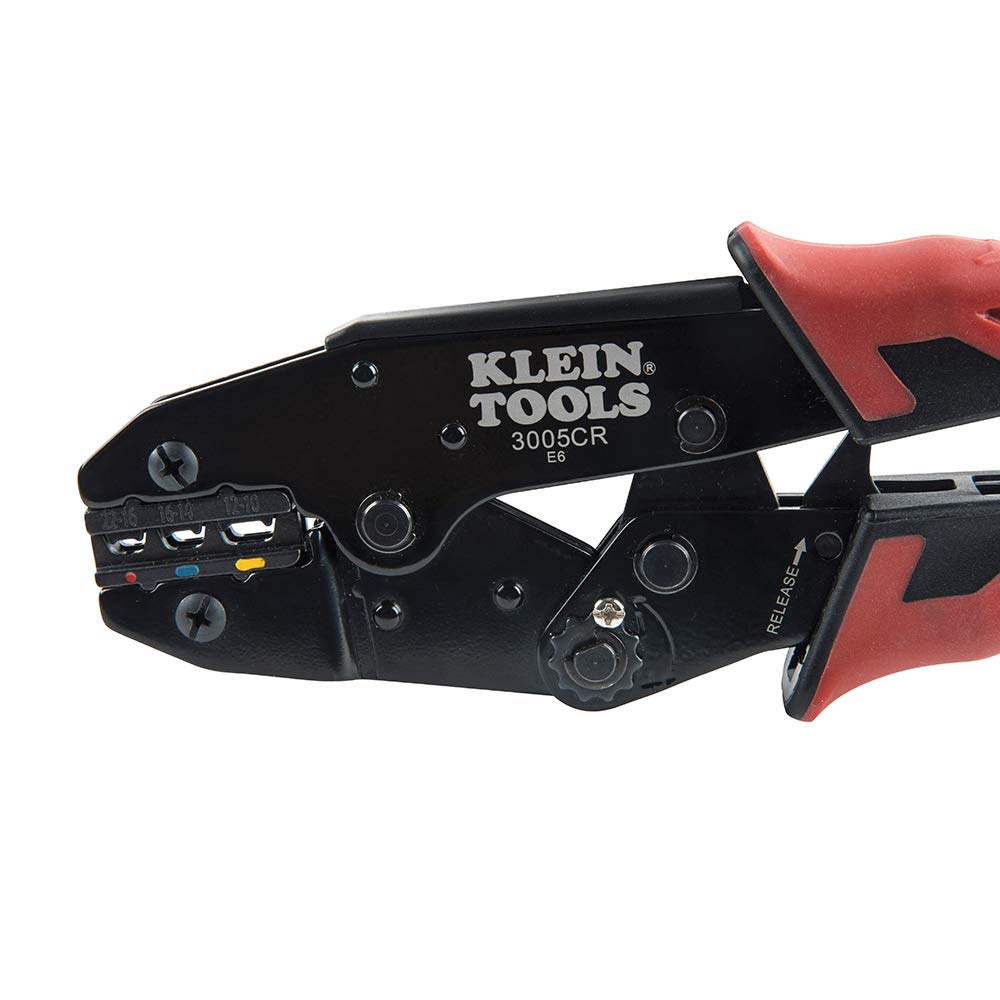 Klein Tools 3005CR Wire Crimper Tool, Ratcheting Insulated Terminal Crimper for 10 to 22 AWG Wire KLEIN TOOLS