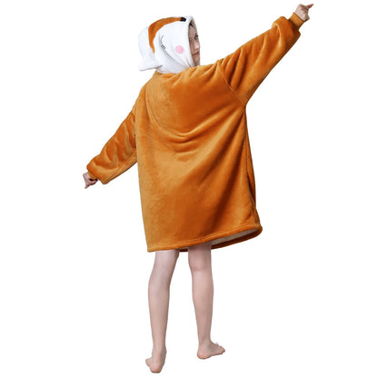 Queenshin Oversized Wearable Blanket Fluffy Hoodie for Women Men Fox 🍁 All In One Marketplace Canada