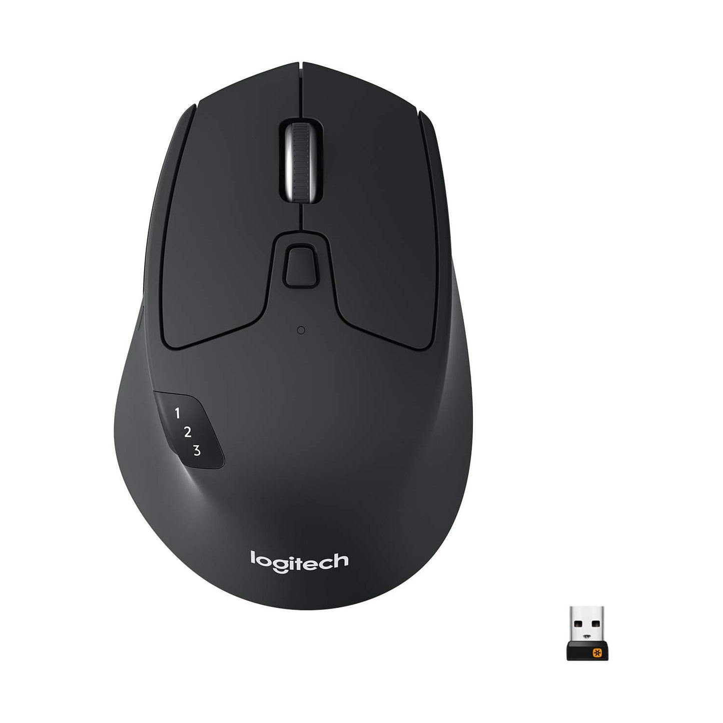 Logitech M720 Triathlon Multi-Device Wireless Mouse, Bluetooth, USB Unifying Receiver, 1000 DPI, 6 Programmable Buttons, 2-Year Battery, Compatible with Laptop, PC, Mac, iPadOS - Black - Available at All In One Marketplace Canada