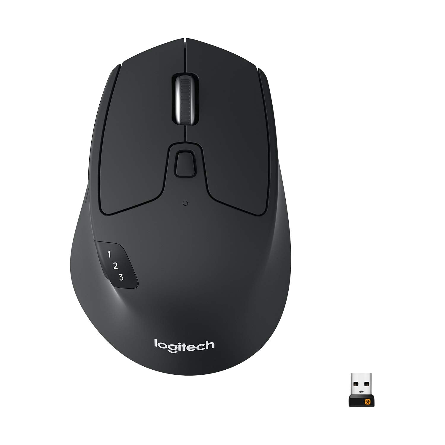 Logitech M720 Triathlon Multi-Device Wireless Mouse, Bluetooth, USB Unifying Receiver, 1000 DPI, 6 Programmable Buttons, 2-Year Battery, Compatible with Laptop, PC, Mac, iPadOS - Black - Available at All In One Marketplace Canada