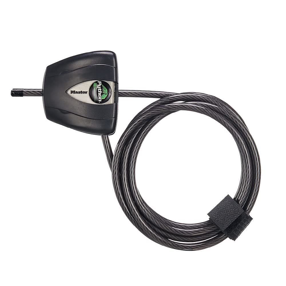 Master Lock 8417D Python Adjustable Locking Cable, 6-Foot , Black and Silver Master Lock