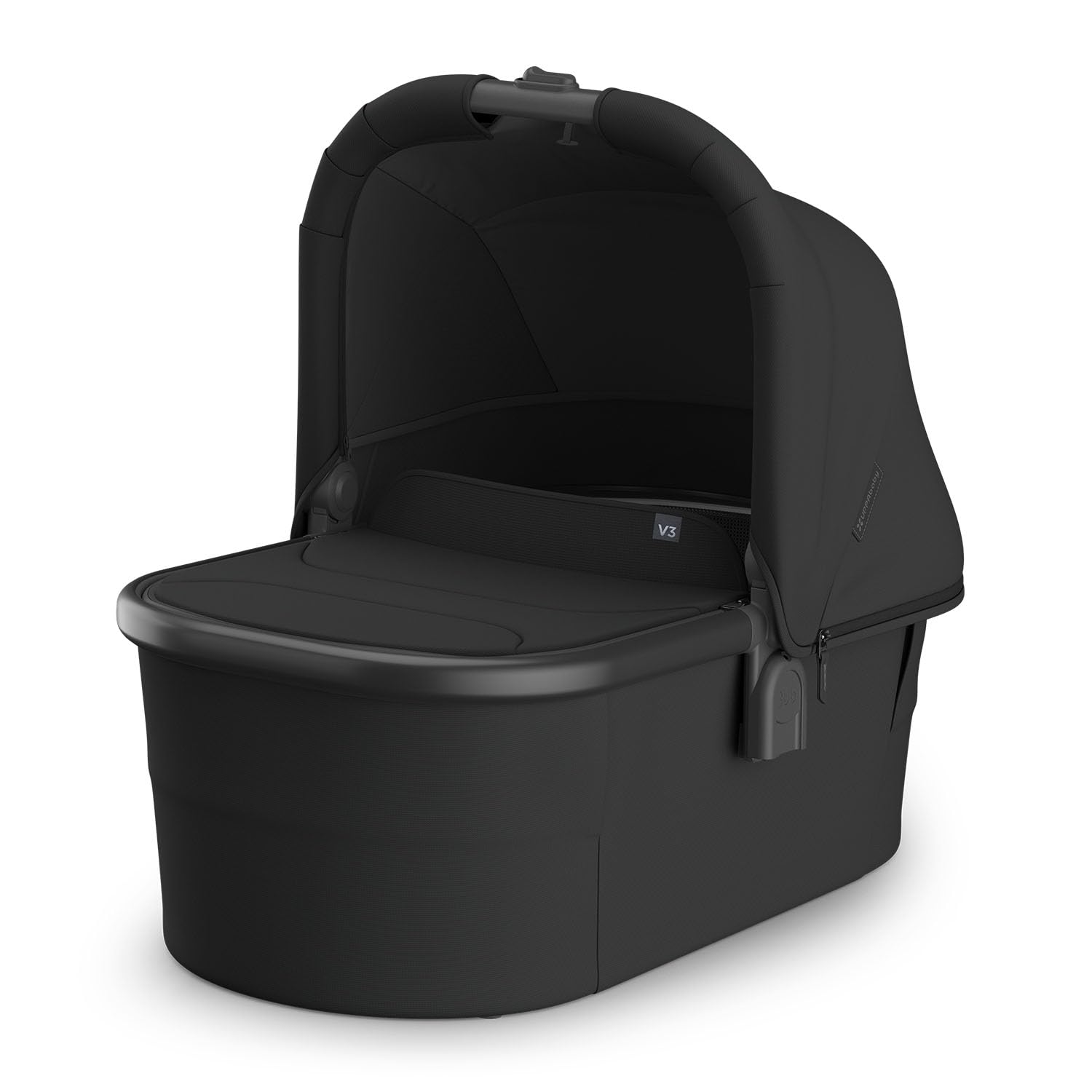 UPPAbaby Bassinet V3 - Compatible with Vista, Cruz, Ridge Strollers - Overnight Sleep Solution - Mattress, Sheet and Bug Shield Included - Jake (Charcoal/Carbon Frame) UPPAbaby
