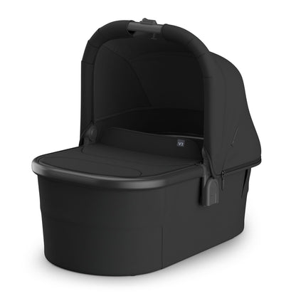UPPAbaby Bassinet V3 - Compatible with Vista, Cruz, Ridge Strollers - Overnight Sleep Solution - Mattress, Sheet and Bug Shield Included - Jake (Charcoal/Carbon Frame) UPPAbaby