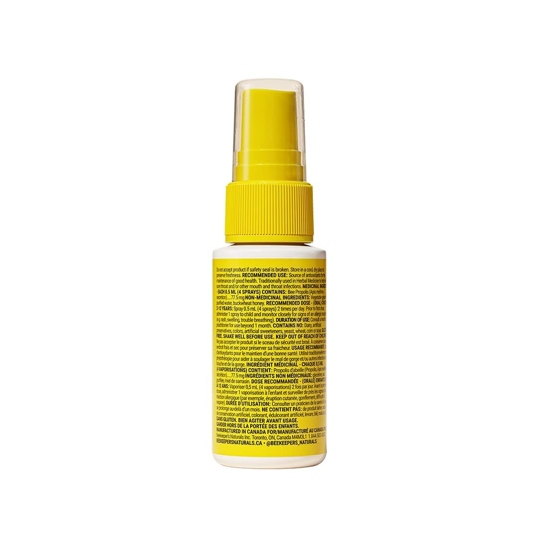 BEEKEEPER'S NATURALS Propolis Throat Spray for Kids - 95% Bee Propolis Extract - Natural Immune Support & Sore Throat Relief - Has Antioxidants & Gluten-Free, 1.06 oz (Pack of 2) (Kids Propolis, 2 Pack)