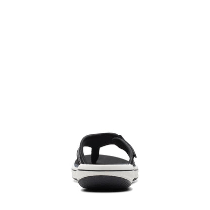 Clarks Cloudsteppers Women's Breeze Sea Flip-Flop, Black Synthetic, 7 Medium US