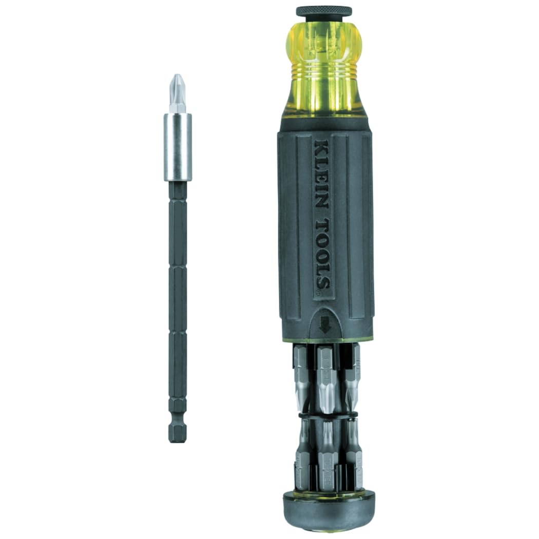 Klein Tools 32303 Multi-Bit Screwdriver/Nut Driver, Impact Rated 14-in-1 Magnetic Screwdriver Set Phillips, Slotted, Square, Combo, Torx KLEIN TOOLS