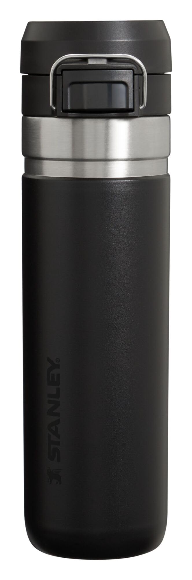 Stanley Quick Flip GO Water Bottle 24 oz | Push Button Lid | Leakproof and Packable for Travel and Sports | Insulated Stainless Steel | BPA-Free | Black 2.0 🍁 All In One Marketplace Canada