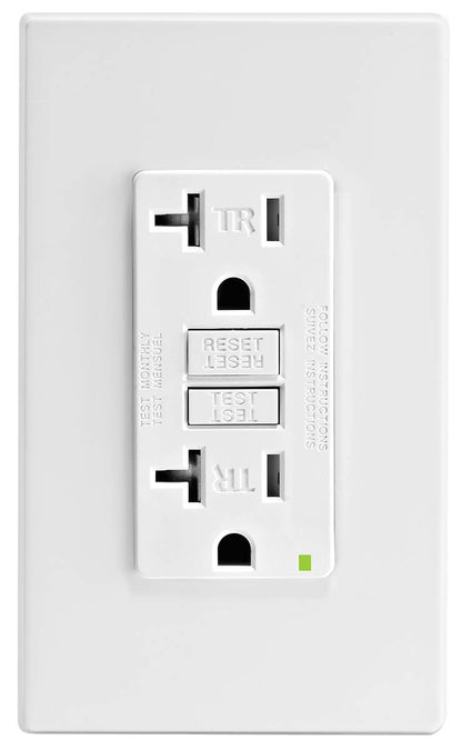 Leviton 3-Pack GFCI, 20 Amp Tamper-Resistant Receptacle with Led Indicator, Self-Test, SmartlockPro Slim, GFTR2-03W, White