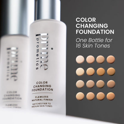 Prime Prometics Color Changing Foundation for Mature Women – Instantly Adapts to Your Skin Tone – Buildable Light-to-Medium Coverage – 12-Hour Wear – Natural Dewy Finish – Hypoallergenic - Available at All In One Marketplace Canada
