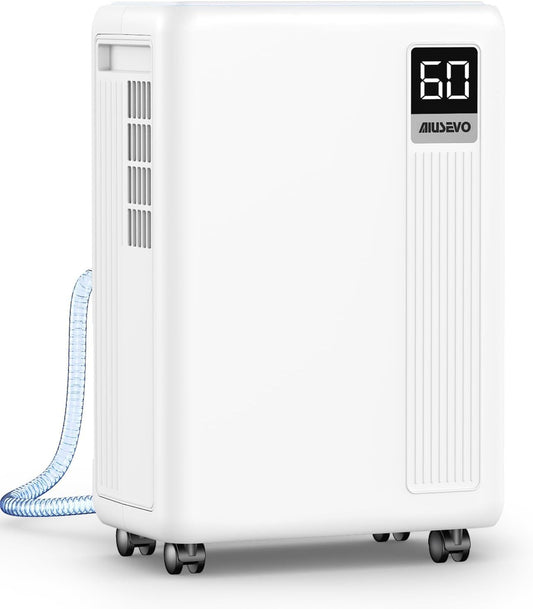 AIUSEVO 26 Pint Dehumidifiers for Basements & Home (Up to 2500 Sq.Ft), Ultra Quiet 40dB Bedroom Dehumidifier with 3 Modes, Continuous Drain & Auto Defrost to Reduce Moisture & Musty Odors - Available at All In One Marketplace Canada