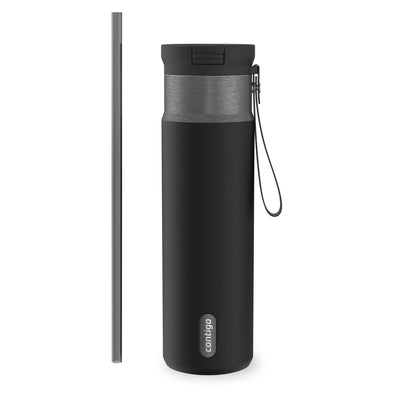Contigo SnapSeal 24 oz Water Bottle w/Carry Strap & Reusable Straw | Vacuum-Insulated Stainless Steel for Hot & Cold Drinks | Spill-Proof Lid | BPA & Lead-Free | Dishwasher Safe 🍁 All In One Marketplace Canada