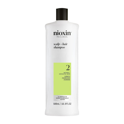Nioxin Scalp + Hair Thickening System 2 Shampoo, For Natural Hair with Progressed Thinning, 16.9 fl oz (Packaging May Vary) - Available at All In One Marketplace Canada