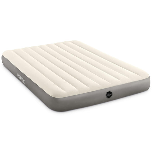 INTEX 64103E Dura-Beam Standard Single-High Air Mattress: Fiber-Tech – Queen Size – 10in Bed Height – 600lb Weight Capacity – Pump Sold Separately