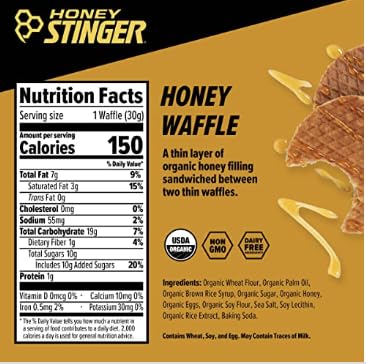 Honey Stinger Organic Honey Stroopwafel | Performance Energy Snack for Athletes | 12 Waffles, 30g