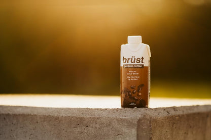 BRÜST Mocha Protein Coffee - Rich Chocolate Flavor with 20g Protein & 50mg Caffeine, 330mL, 12-Pack