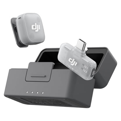 DJI Mic Mini 2 (1 émetteur + 1 récepteur mobile + étui de charge), micro-cravate sans fil pour vlogging pour iPhone/Android/Appareil photo, microphone Bluetooth, streaming en direct, prêt à l'emploi, batterie 24h, réduction du bruit