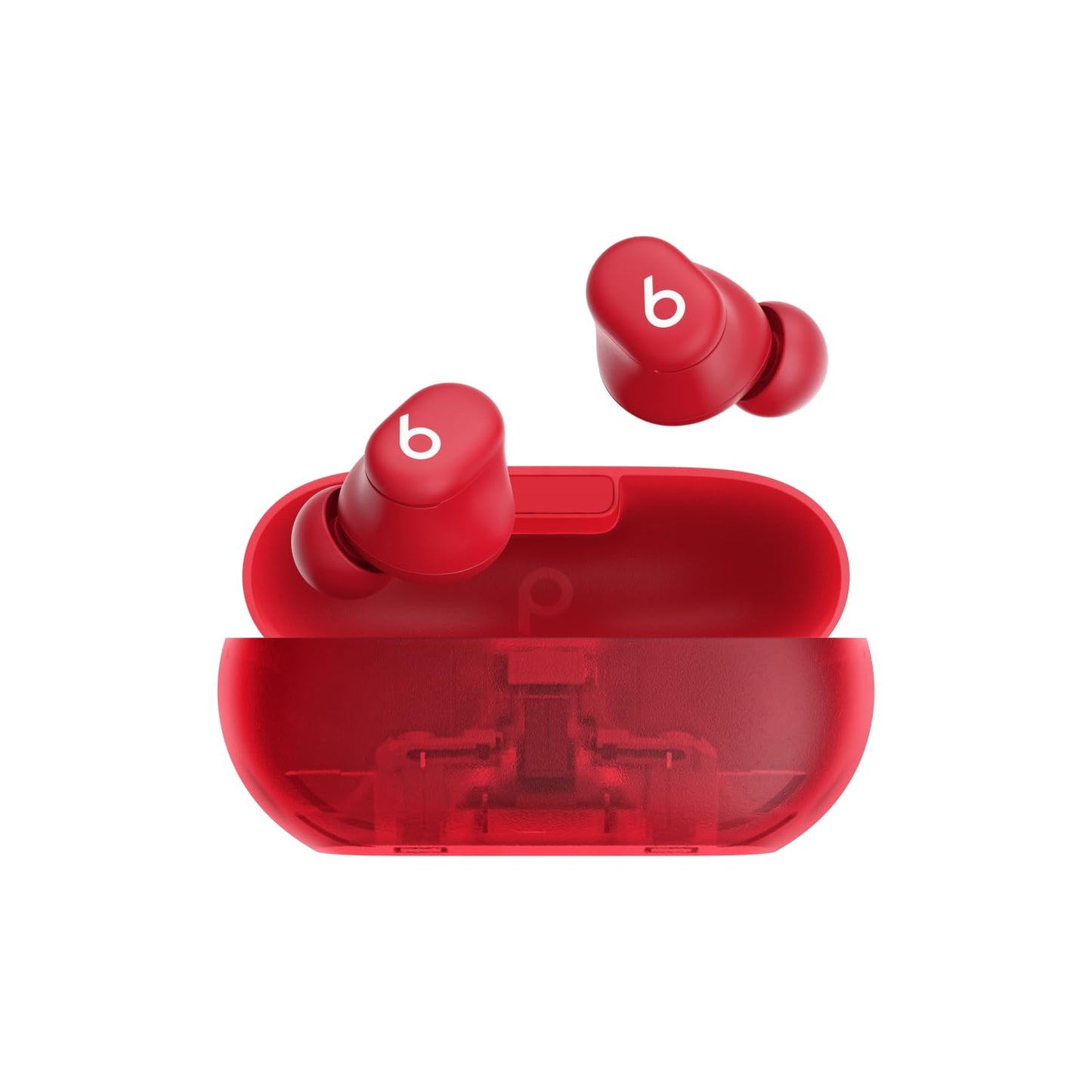 Beats Solo Buds - Wireless Bluetooth Earbuds | 18 Hours of Battery Life | Apple & Android Compatibility | Built-in Microphone - Transparent Red