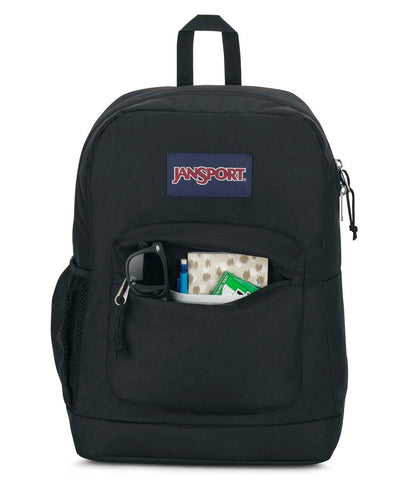 JanSport Cross Town Plus Backpack - Large Main Compartment, Side Water Bottle Pocket, 15-Inch Padded Laptop Sleeve - Black