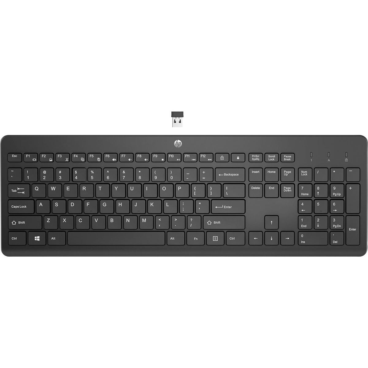 HP 230 Wireless Keyboard - 2.4GHz Bluetooth Connection - Low-Profile, Quiet Design - Windows & Mac OS - Laptop, PC Compatible - Shortcut Keys & Number Pad - Long Battery Life