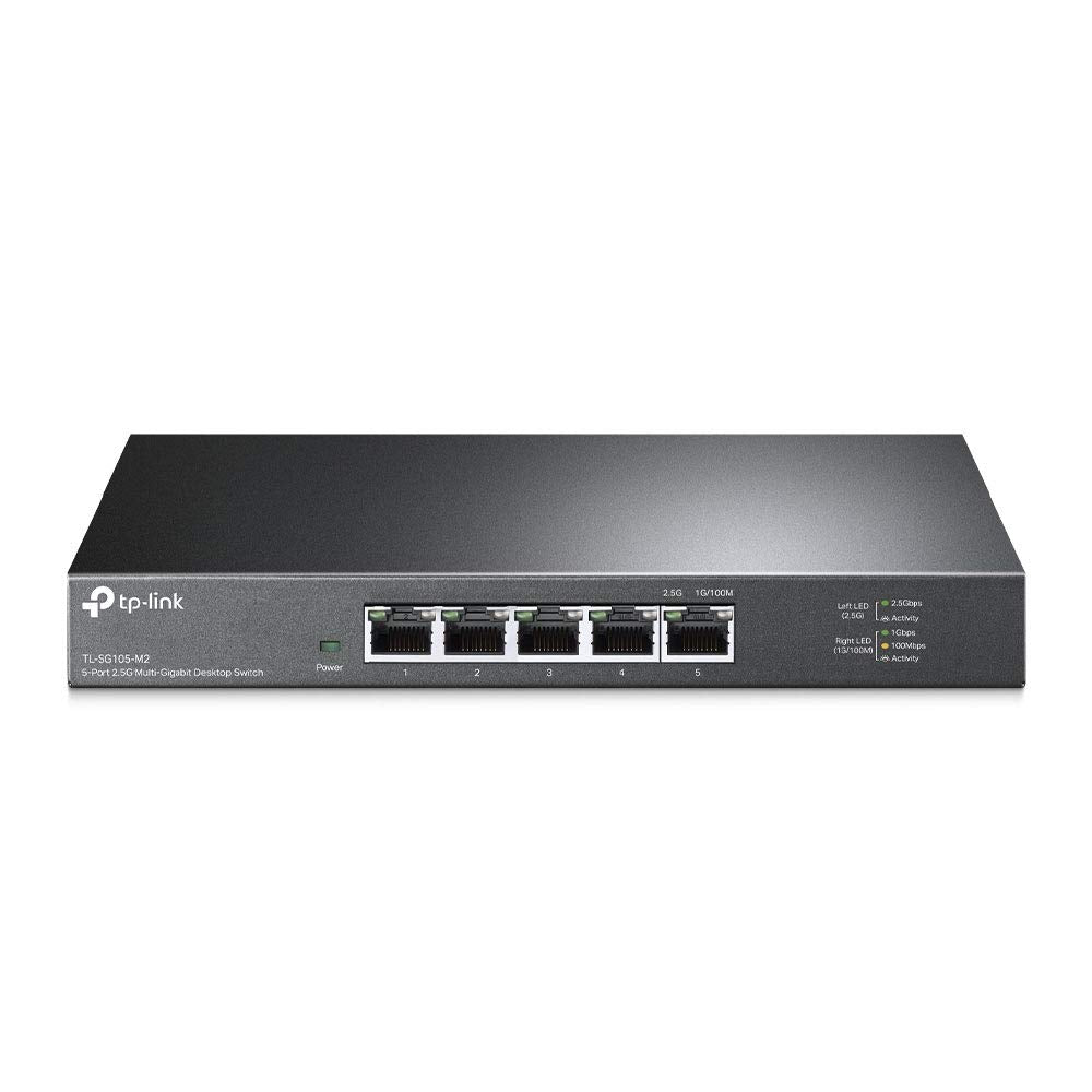 TP-Link TL-SG105-M2 | 5 Port Multi-Gigabit Unmanaged Network Switch, Ethernet Splitter | 2.5G Bandwidth | Plug & Play | Desktop/Wall-Mount | Fanless Metal Design