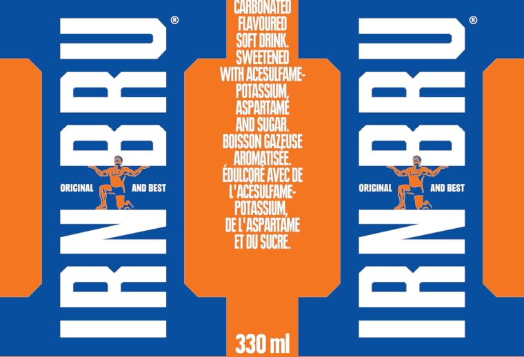 IRN-BRU Original Soft Drink, 330ml Cans, Pack of 24