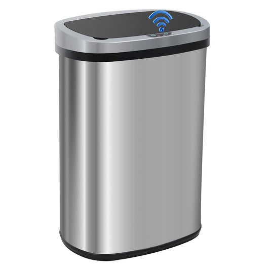 FDW Garbage Can 13 Gallon 50 Liter Kitchen Trash Can for Bathroom Bedroom Home Office Automatic Touch Free High-Capacity with Lid Brushed Stainless Steel Waste Bin - Available at All In One Marketplace Canada
