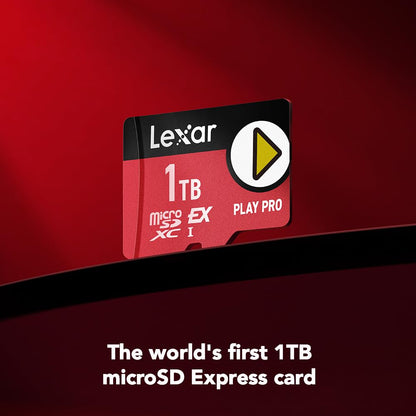 Lexar 512GB Play PRO Micro SD Express Card, 900MB/s Read, 4K, V30, UHS-I