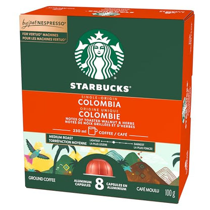 Starbucks Single Origin Colombia Medium Roast Nespresso Vertuo Capsules - 32 Count