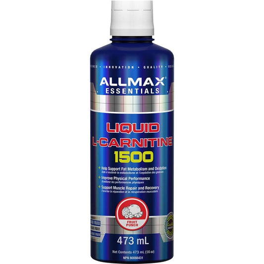 ALLMAX Nutrition Liquid L-Carnitine 1500 Miligrams, Fruit Punch, 16 oz (473 ml) - Available at All In One Marketplace Canada