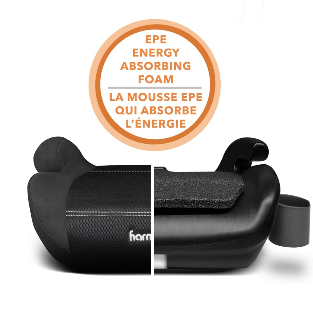 Harmony Youth Booster Elite with UAS (2-Pack) – Backless Belt-Positioning Booster Car Seat with Energy-Absorbing EPE Foam, For Children 18–50 kg (40–110 lbs) - Black