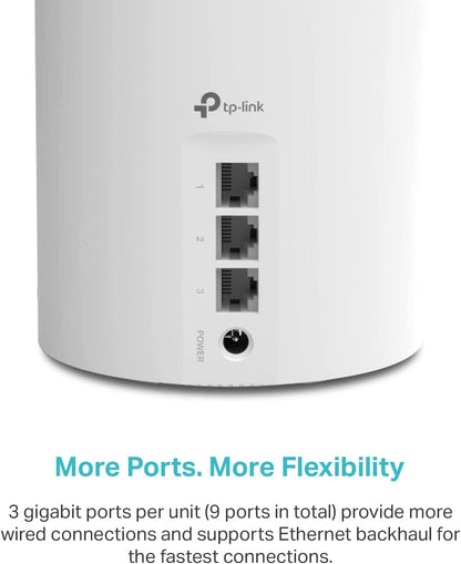TP-Link Deco AX3000 WiFi 6 Mesh System(Deco X55) - Covers up to 6,500 Sq.Ft., Replaces Wireless Router and Extender, 3 Gigabit Ports per Unit, Supports Ethernet Backhaul,3-Pack