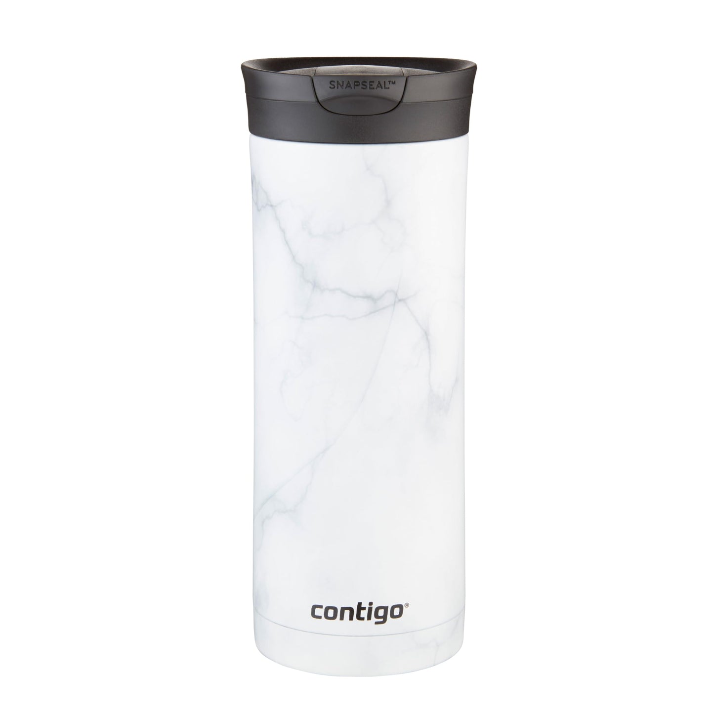 Contigo Huron 2.0 Couture Stainless Steel Travel Tumbler, Vacuum-Insulated Metal Tumbler for Coffee and Tea with Leak-Proof Lid, White Marble, 20 oz (591 mL) Contigo