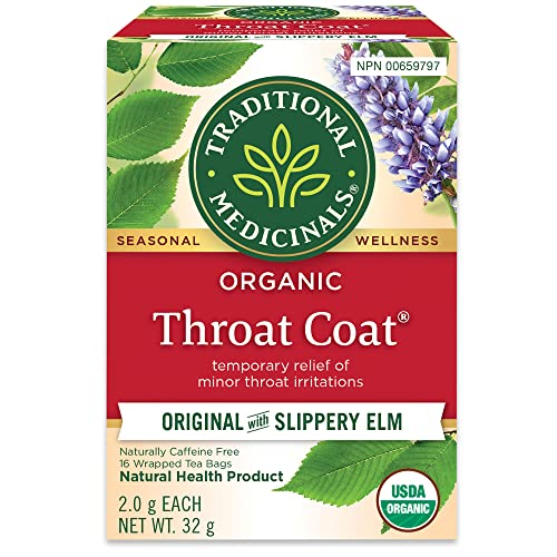 Traditional Medicinals Organic Throat Coat Herbal Tea - 6 Pack (96 Tea Bags) - Soothing Blend for Throat Comfort